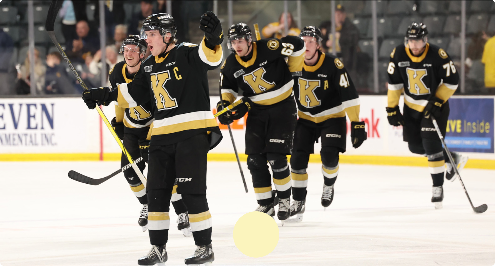 Kingston Frontenacs players celebrating
