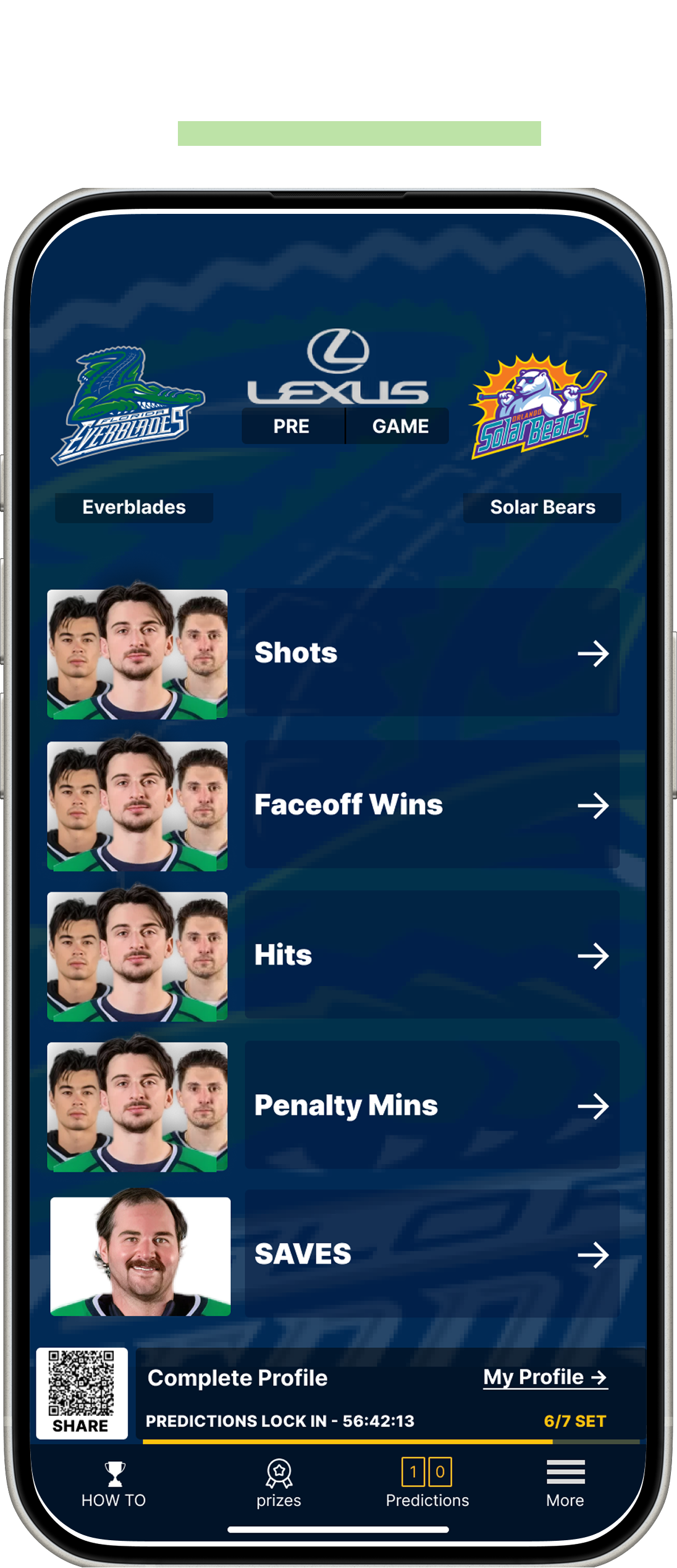 Game Card screen