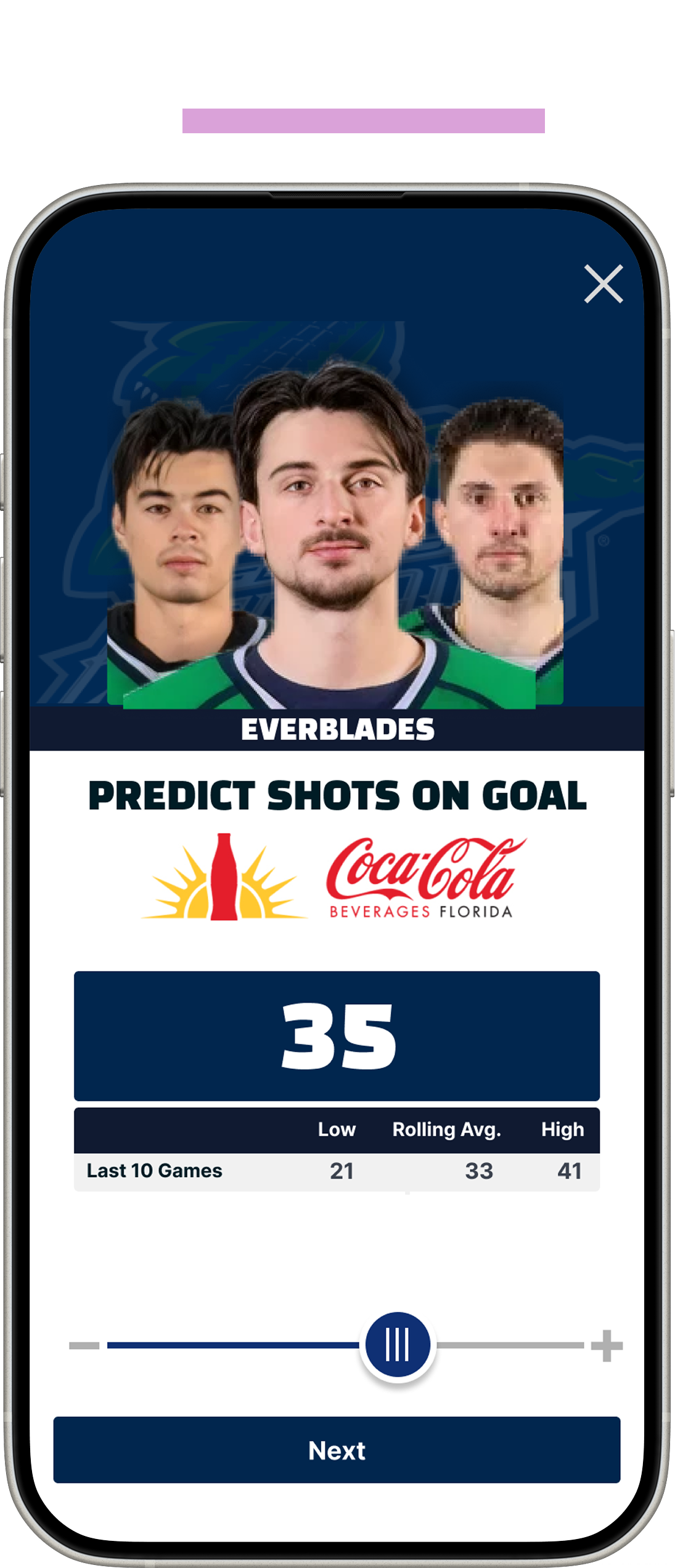 Predictions screen